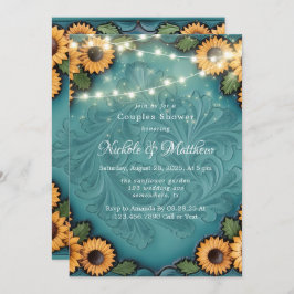 Convites Couro-bravo Chá de Casais de girassol