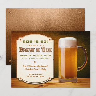 Convites Couro de Cerveja Rebites Brew N 'Que