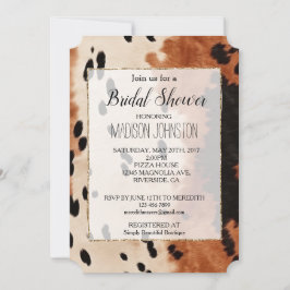 Convites Couro de Vaca Marrom Preto Creme