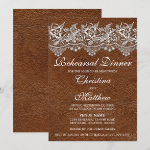 Convites Couro e jantar de ensaio do olhar do laço