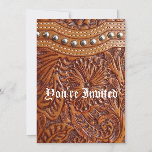 Convites couro enchido teste padrão do país ocidental do (Frente)