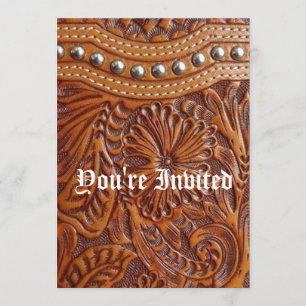 Convites couro enchido teste padrão do país ocidental do