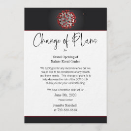 Convites COVID-19 Alteração de Plano de Negócios ou de Even