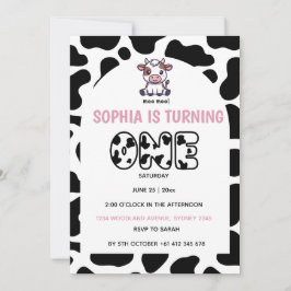 Convites Cow Theme First Birthday Invitation – Turning One