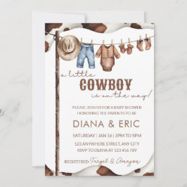 Convites Cowboy Baby Shower Invitation Template, A Little