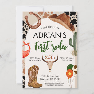 Convites Cowboy Birthday 1 rua Festa de aniversário Rodeo