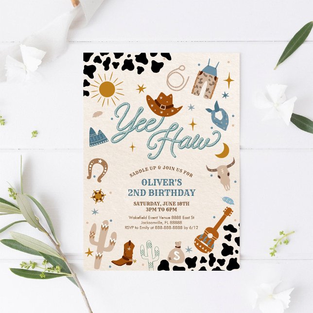 Convites Cowboy Birthday Party Invitation (Criador carregado)