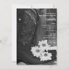 Convites Cowboy Boots Daisie Country Chá de fraldas Ocident
