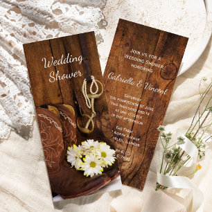 Convites Cowboy Boots Daisie Horse Bit Chá de casamento