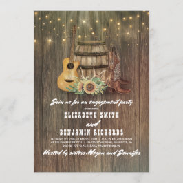 Convites Cowboy Boots Wine Barrel Festa de noivado