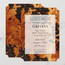 Convites Cowboy Brown Cowhide Ocidental