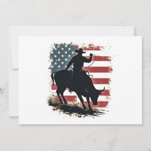 Convites Cowboy Bull Rider Patriota Americana Bandeira Cowb