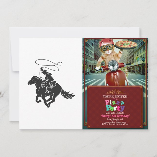 Convites Cowboy correndo de cavalo com lasso (Frente)