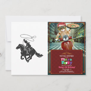 Convites Cowboy correndo de cavalo com lasso