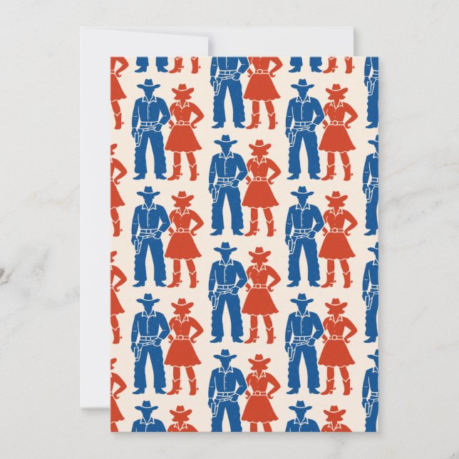 Convites Cowboy & Cowgirl Americana (Frente)