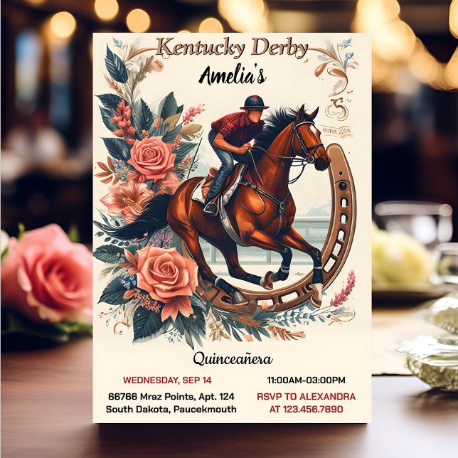 Convites Cowboy Derby Party Western Quinceanera (Criador carregado)