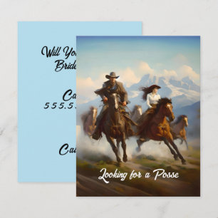 Convites Cowboy e Cowgirl buscando uma Posse