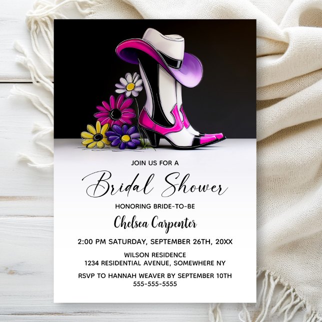 Convites Cowboy Hat and Boots Bridal Shower (Criador carregado)