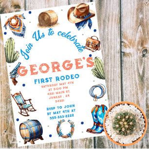 Convites Cowboy Ocidental Wild West Birthday