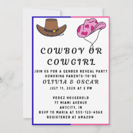 Convites Cowboy ou Cowgirl.