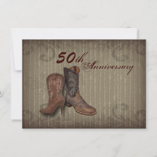Convites cowboy país ocidental 50º aniversário de casame