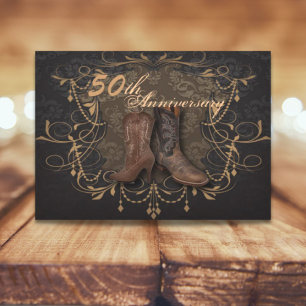 Convites cowboy país ocidental 50º aniversário de casamento