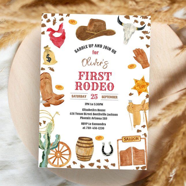 Convites Cowboy Primeiro Rodeio Oeste Selvagem 1º Aniversár (Criador carregado)