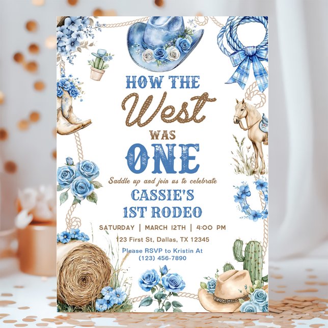 Convites Cowboy Rodeo 1st Birthday How The West Was One (Criador carregado)