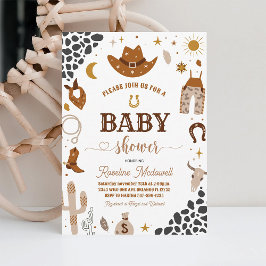 Convites Cowboy Rodeo Boy Wild West Chá de fraldas