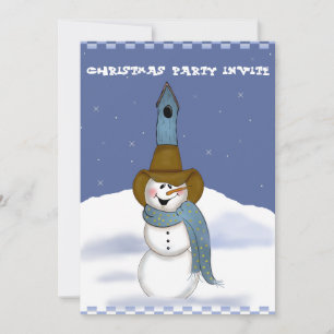 Convites Cowboy Snowman com Birdhouse