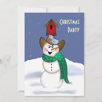 Convites Cowboy Snowman com Birdhouse