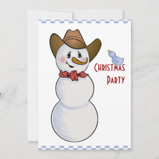 Convites Cowboy Snowman em Red Bandana