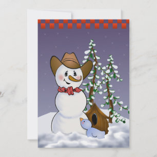Convites Cowboy Snowman em Red Bandana