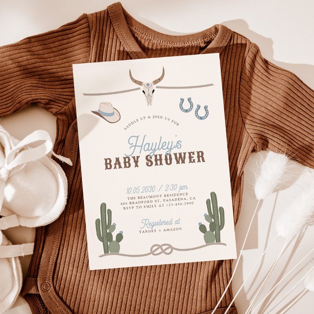 Convites Cowboy Western Baby Shower Invitation (Criador carregado)