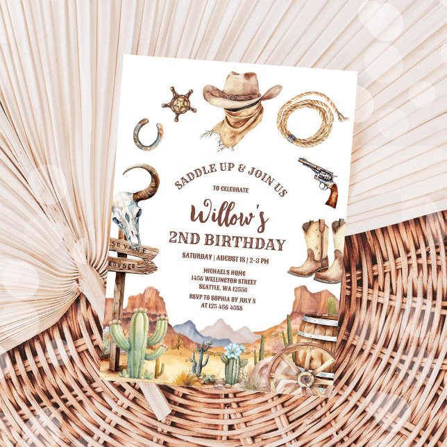 Convites Cowboy Western Birthday Invitation (Criador carregado)