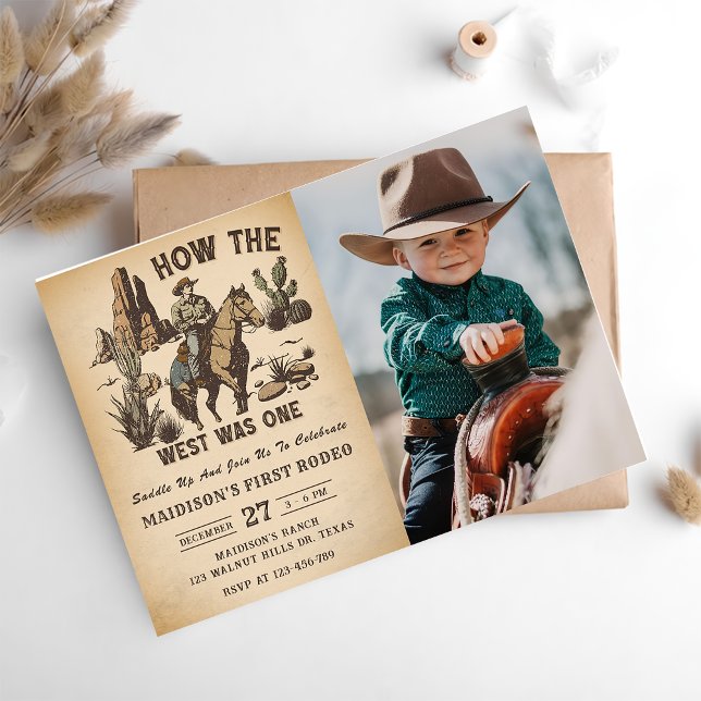 Convites Cowboy Western Rodeo Wild West Birthday (Criador carregado)