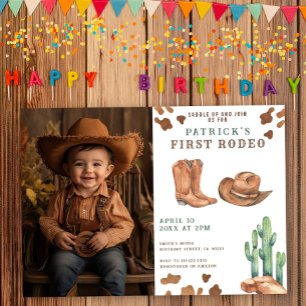 Convites Cowboy Wild West 1 rua Festa de aniversário Rodeo