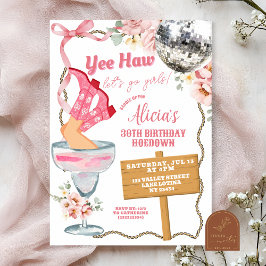 Convites Cowgirl Adult Birthday Hoedown Invitation