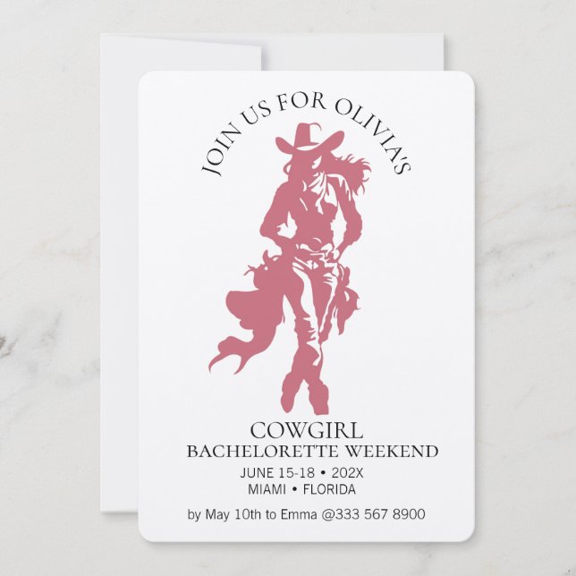 Convites Cowgirl Crew Bachelorette Bash (Frente)