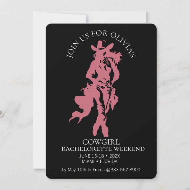 Convites Cowgirl Crew Bachelorette Bash (Frente)