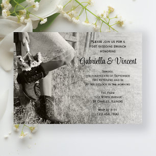Convites Cowgirl e Sunflower Country Postam Wedch Brunch