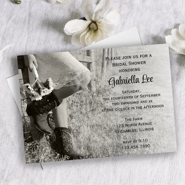 Convites Cowgirl e Sunflower Country Ranking Chá de panela (Criador carregado)