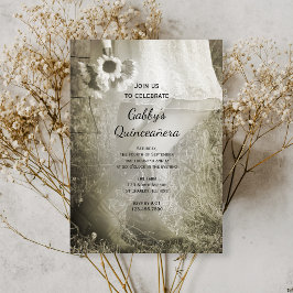Convites Cowgirl e Sunflower Country Western Quinceañera