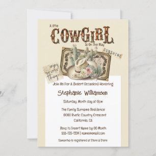 Convites Cowgirl marquee vintage cowboy ocidental hat cactu