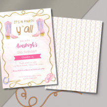 Cowgirl Pink Boots Western Festa de aniversário