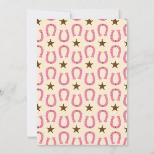 Convites Cowgirl Pink Horsfere Sheriff Star Country Texas