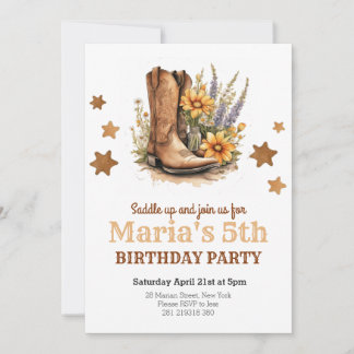 Convites Cowgirl Rodeo Western Birthday