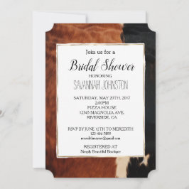 Convites Cowhide Castanho Negro Sudoeste