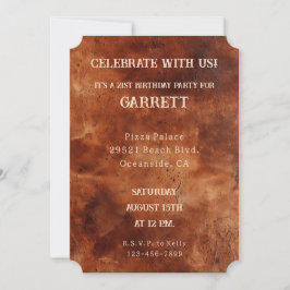 Convites Cowhide Preto-Castanho Ocidental