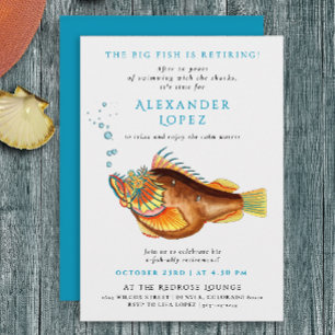 Convites Cozedura Azul Retro Peixe Retrorado Otoricamente